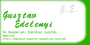 gusztav edelenyi business card