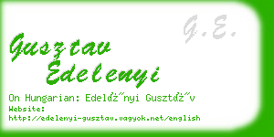 gusztav edelenyi business card